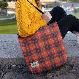 Bolsa Tote Na moda Red & Green Holiday Colors Xadrez Ombro