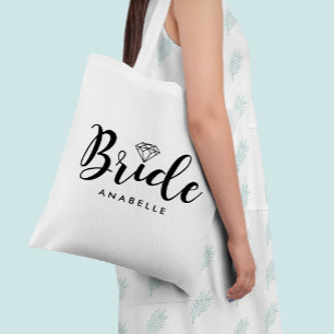 Bolsa Tote Na moda Script "Bride"