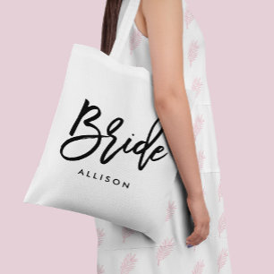 Bolsa Tote Na moda Script "Bride" Personalizado