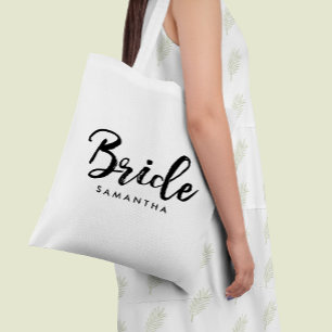 Bolsa Tote Na moda Script "Bride" Personalizado