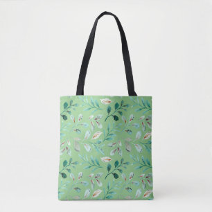 Bolsa Tote Na moda Shades Florais do Comprador de Banho Verde