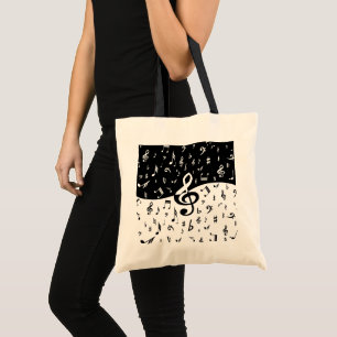 Bolsa Tote Na moda Tremor Wave Negra e Branca