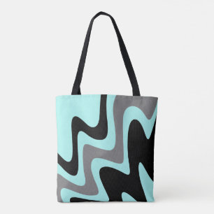 Bolsa Tote Na moda Turquoise Silver Black