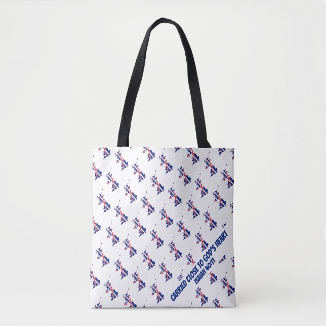 Bolsa Tote Na moda UK Union JACK ScripG Bíblia Isaiah (Frente)