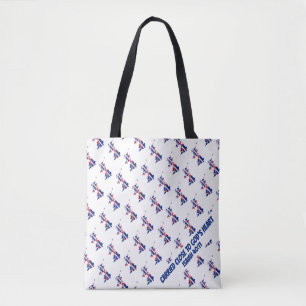 Bolsa Tote Na moda UK UNION JACK Scripting Bíblia Isaiah