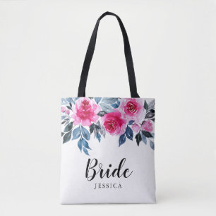 Bolsa Tote Na moda Watercolor Floral Brid
