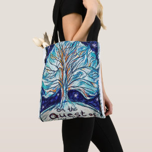 Bolsa Tote Na procura de minha vida - árvore - estrelas