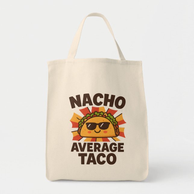 Bolsa Tote Nacho Average Taco Piada de Comida Divertida Estil (Frente)