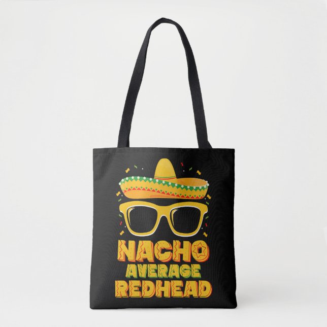 Bolsa Tote Nacho Média Cabelo Vermelho Mexicano Cinco De Mayo (Frente)