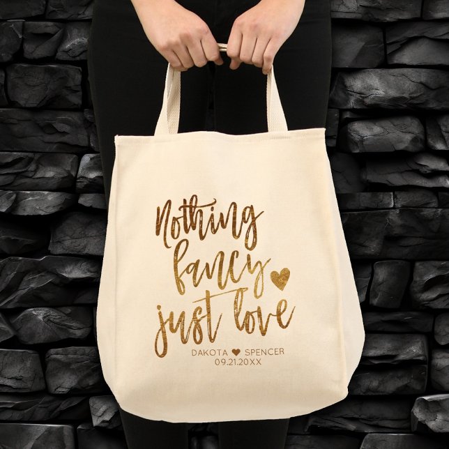 Bolsa Tote Nada De Rico Apenas Amor | Dourada Micro Casamento (Criador carregado)
