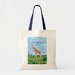 Bolsa Tote Nairobi National Park Giraffe Viagem Art Vintage