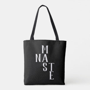 Bolsa Tote Namaste preto branco duplo