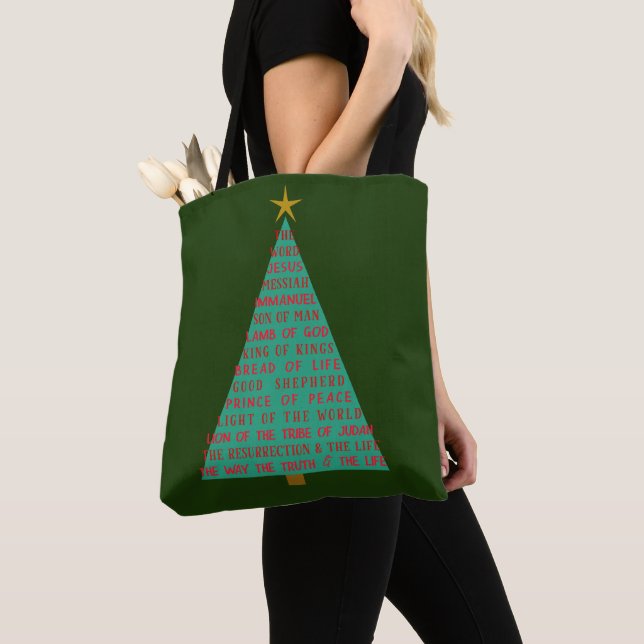 Bolsa Tote Names of Jesus Christmas Tree (Close Up)