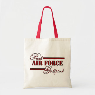 Bolsa Tote Namorada orgulhoso da força aérea (preto vermelho
