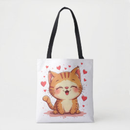 Bolsa Tote Namorados Cat Love Cat Dias de os namorados