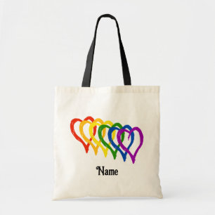 Bolsa Tote Namorados Orgulho gay Sinalizador Arco-Íris Coraçõ