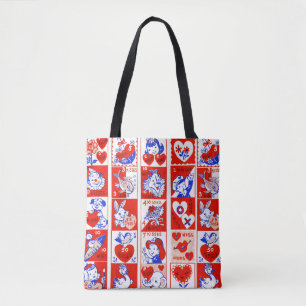 Bolsa Tote Namorados Retro Love Hugs Padrão de Corte