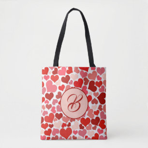 Bolsa Tote Namorados Romântico de Amor Coração Rosa Român