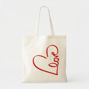 Bolsa Tote Namorados Vermelho de Arte do Coração de Amor