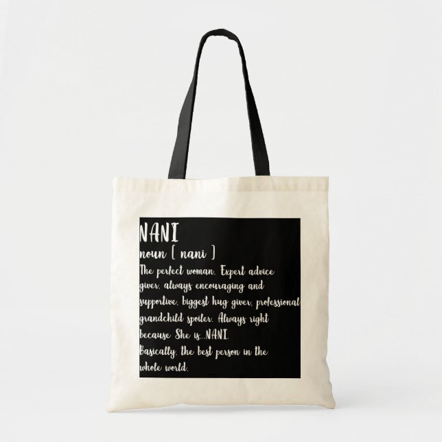 Bolsa Tote Nani Definition Grandma Dia de as mães Women (Frente)