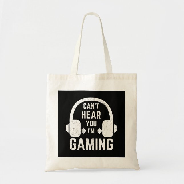 Bolsa Tote Não consigo ouvir você, estou jogando videogame (Frente)