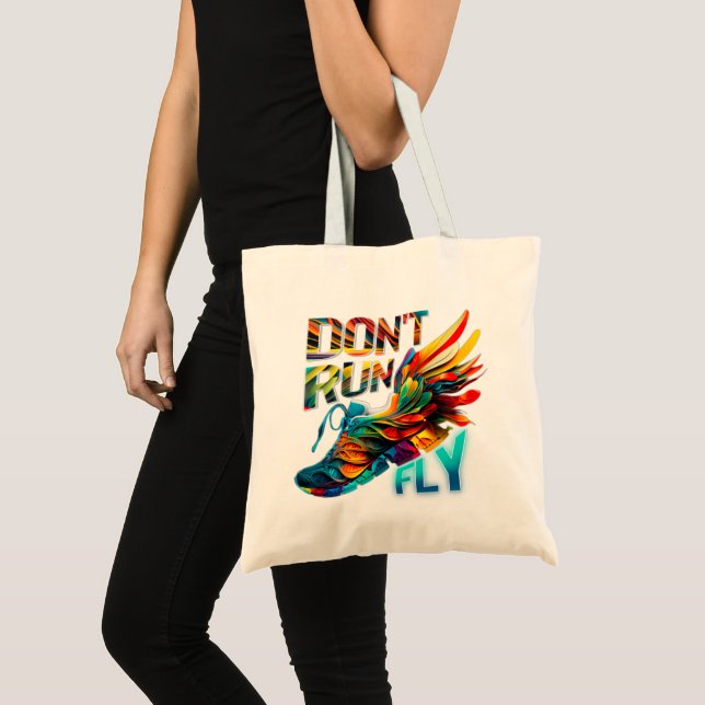 Bolsa Tote Não corra, Fly | Neon Runcalçado (Frente (produto))