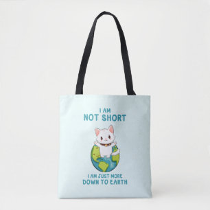 Bolsa Tote Não Curto, só para baixo para a Terra - Humor Gato