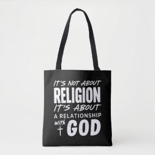 Bolsa Tote Não é sobre a Declaração de Fé Religiosa Espiritua