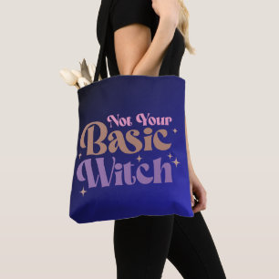 Bolsa Tote Não É Uma Bruxa Básica Azul Ombre Gradiente Hallow