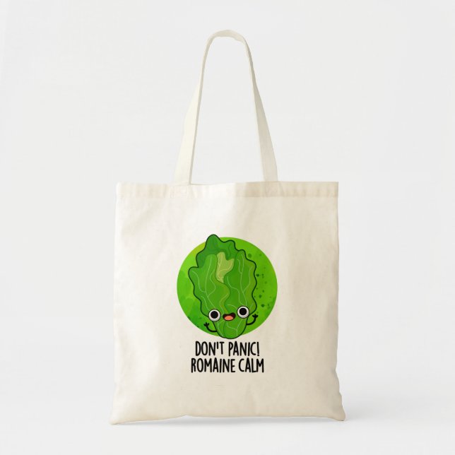 Bolsa Tote Não entre em pânico Romaine Calma Engraçado Veggie (Frente)