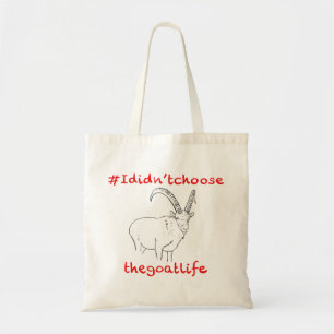 Bolsa Tote Não Escolhi a Vida de Cabra Arte Animal Divertido