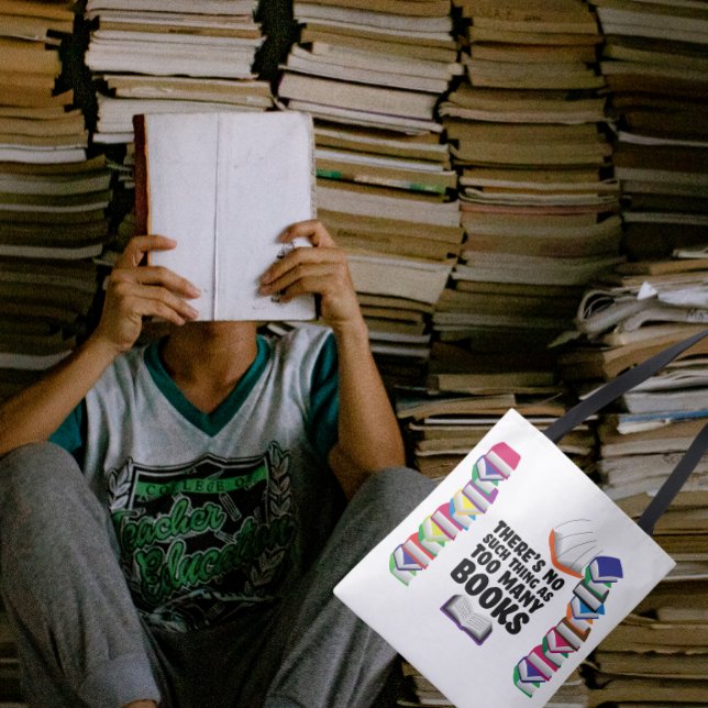 Bolsa Tote Não há livros demais (Criador carregado)