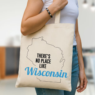 Bolsa Tote Não há lugar como Wisconsin Tote Bag, mãe dote