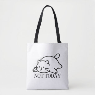 Bolsa Tote Não Hoje Humor de Gato Preguiçoso Fofo