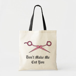 Bolsa Tote Não me faça cortá-lo (as tesouras cor-de-rosa d