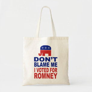 Bolsa Tote Não me responsabilize que eu votei para Romney