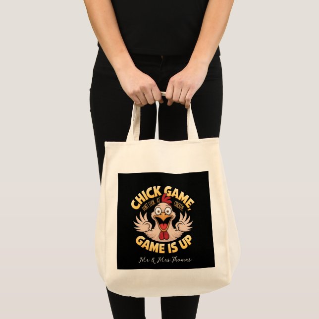 Bolsa Tote Não olhe para o frango o jogo engraçado (Frente (produto))