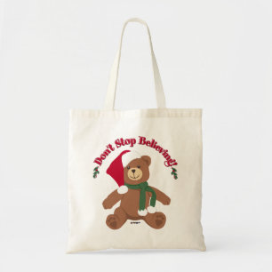 Bolsa Tote Não pare de acreditar! Urso de Natal