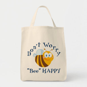 Bolsa Tote Não preocupe a sacola reusável feliz da "abelha"