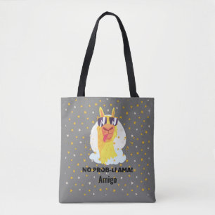 Bolsa Tote Não-Prob-Llama Engraçado Llama com Estrelas