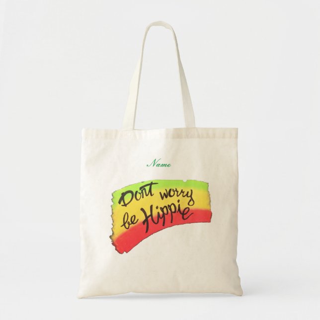 Bolsa Tote Não se preocupe com Hippie Thunder_Cove (Frente)