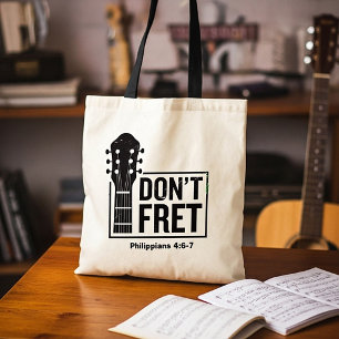 Bolsa Tote Não se preocupe (Filipenses 4:6-7) Guitarra 
