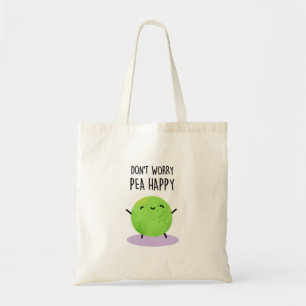 Bolsa Tote Não se preocupe Pea Happy Cute Pun