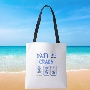 Bolsa Tote Não seja Craky Mahjong Blue