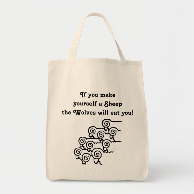 Bolsa Tote Não seja um saco de ovelhas (Frente)