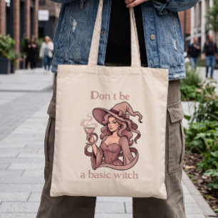 Bolsa Tote Não Seja uma Bruxa Básica Coquetel Rosa Sassy