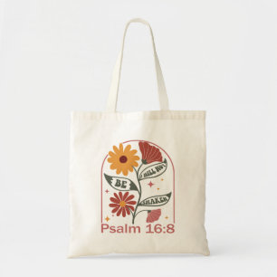 Bolsa Tote Não serei agitada Bíblia Verse Wildflower