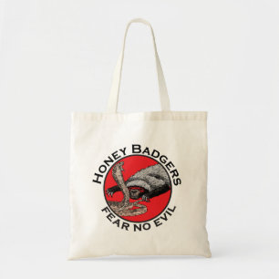 Bolsa Tote Não Tenha Medo do Texugo Mel Malvado Vermelho Arte