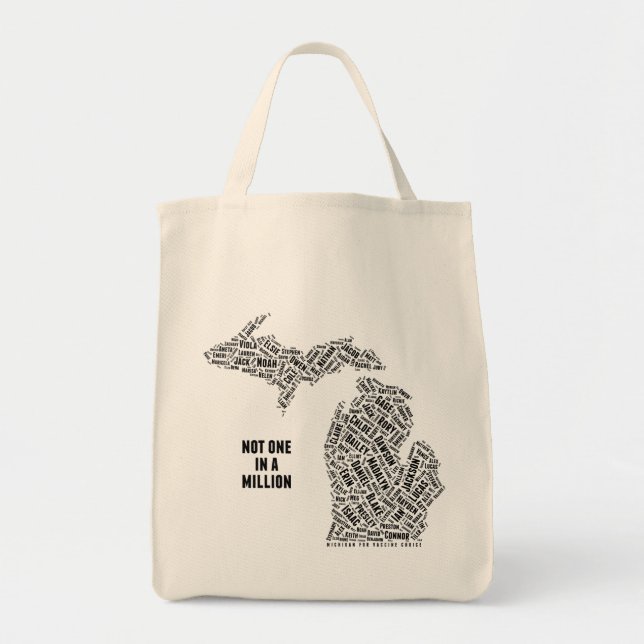 Bolsa Tote Não um em milhão Michigan (Frente)
