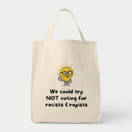 Bolsa Tote NÃO votem em racistas e estupradores